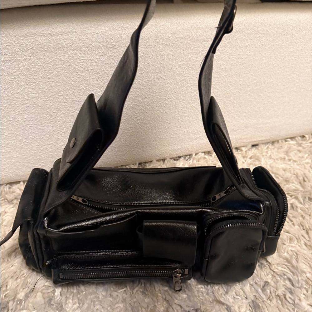 Black Leather Utility Bag - Picture 8 of 15